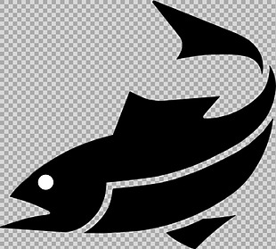 抽象黑色鱼类剪影免抠png透明图层素材