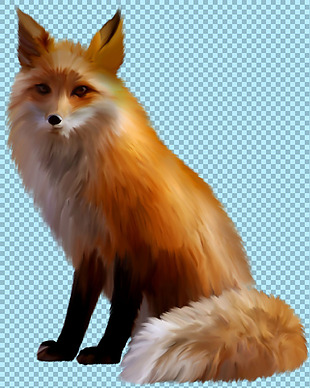 坐着的狐狸免抠png透明图层素材