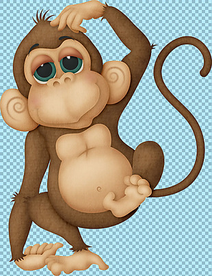 可爱卡通猴子免抠png透明图层素材