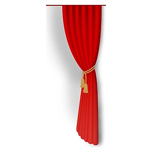 红色窗帘绳带元素