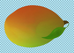 带叶子的芒果免抠png透明图层素材