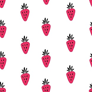 小清新草莓夏季清新图案素材