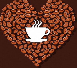 爱心咖啡豆矢量背景