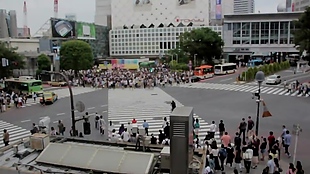 城市马路十字路口视频拍摄