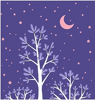 紫色夜晚装饰图案
