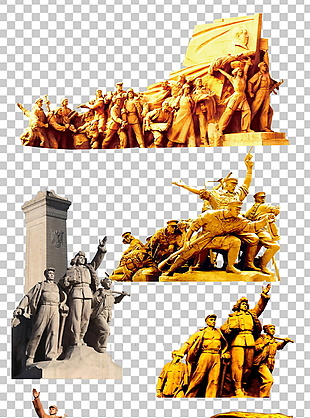 高清八一建军节革命人物雕塑素材