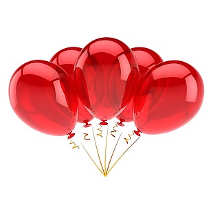 红色透明气球元素