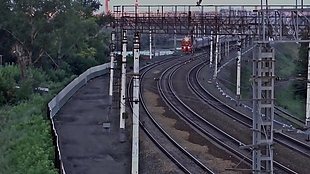 火车站台轨道视频