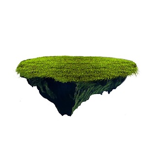 绿色草坪漂浮元素