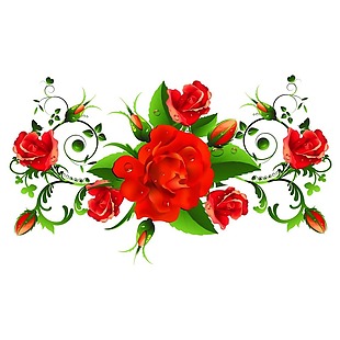 红色花朵png透明元素