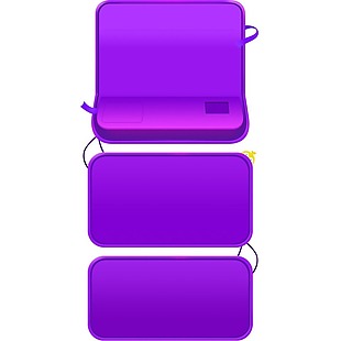 紫色方块标语牌png透明元素