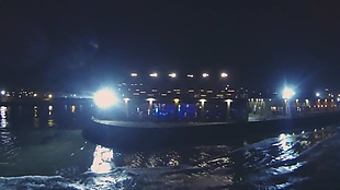 河流港口夜景视频