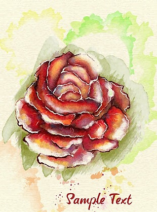 唯美水彩绘玫瑰花