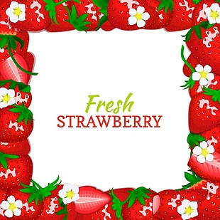 水果草莓边框背景