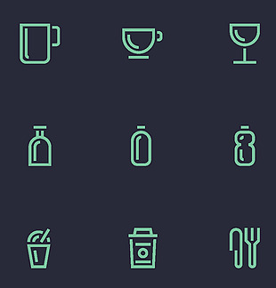 杯子常用绿色小图标