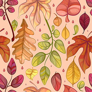 手绘秋天的叶子背景