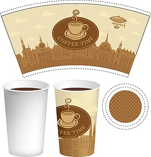 纸质咖啡杯子包装创意矢量素材