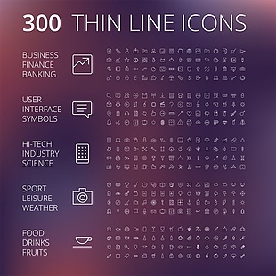 300个互联网常用图标矢量素材