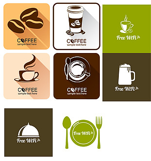 扁平化咖啡餐具图标