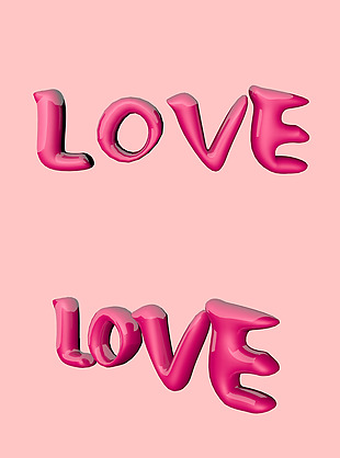 love爱情3d气球创意情人节艺术字爱情设计