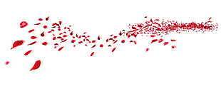 红色漂浮花瓣png免扣元素
