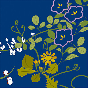 青色花枝背景图
