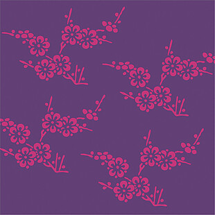 粉色梅花枝装饰图案