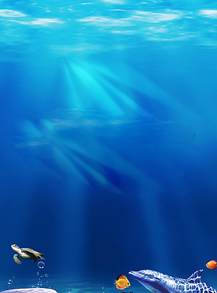 蓝色海洋海底世界H5背景素材