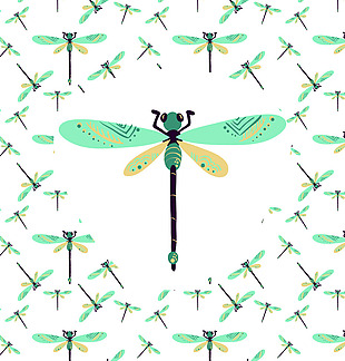 蜻蜓矢量设计素材