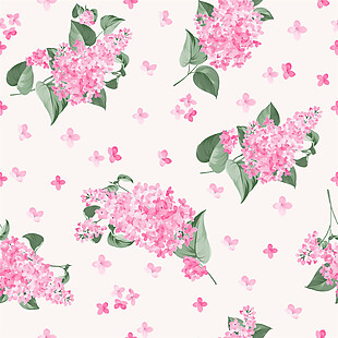 粉色花朵无缝背景图