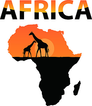非洲矢量海报长颈鹿