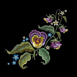 传统刺绣花纹装饰图案