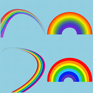 手绘彩虹免抠png透明图层素材