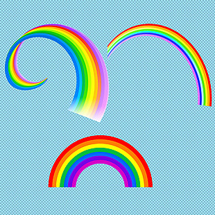 手绘四个彩虹免抠png透明图层素材
