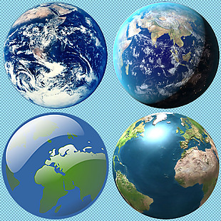 蓝色写实地球免抠png透明图层素材