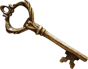 复古铜制钥匙元素