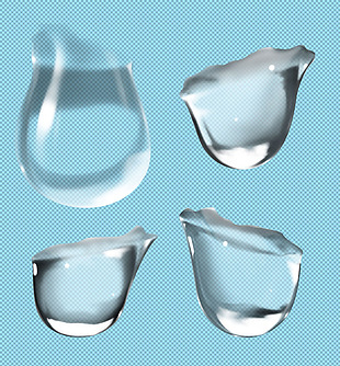 四个水滴免抠png透明图层素材