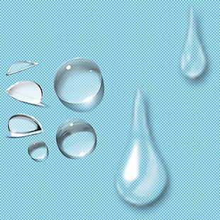 不同形状的水滴免抠png透明图层素材