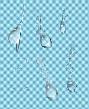 透明的水滴免抠png透明图层素材