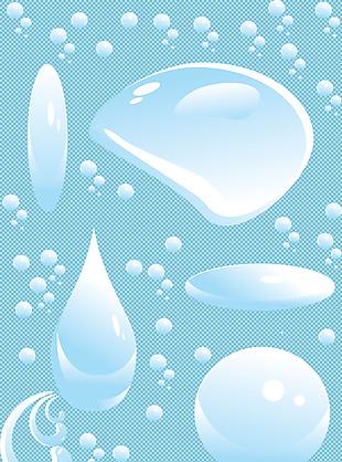 手绘风格水珠水滴免抠png透明图层素材