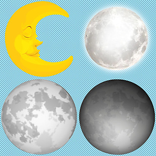 月球月亮免抠png透明图层素材