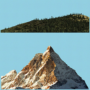 两个山峰免抠png透明图层素材