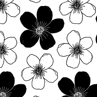黑白樱花图案背景素材