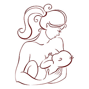 手绘线条母婴元素