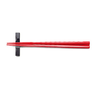 实物红色筷子元素