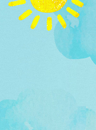 黄色太阳蓝色涂鸦H5背景素材