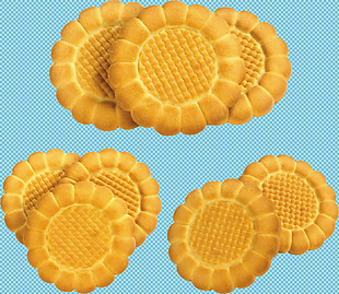 黄色向日葵饼干免抠png透明图层素材
