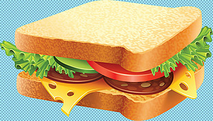夹心汉堡三明治免抠png透明图层素材