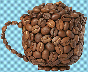 杯子形状咖啡豆免抠png透明图层素材