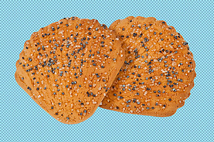 两块芝麻饼干免抠png透明图层素材
